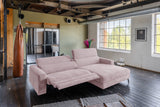 KAWOLA Sofa LAISKA Ecksofa Relaxfunktion teilmotorisch Cord rosa