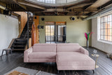 KAWOLA Sofa LAISKA Ecksofa Relaxfunktion teilmotorisch Cord rosa