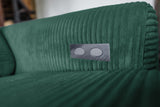 KAWOLA Sofa LAISKA Ecksofa Relaxfunktion teilmotorisch Cord smaragd