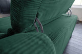 KAWOLA Sofa LAISKA Ecksofa Relaxfunktion teilmotorisch Cord smaragd