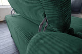 KAWOLA Sofa LAISKA Ecksofa Relaxfunktion teilmotorisch Cord smaragd