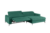KAWOLA Sofa LAISKA Ecksofa Relaxfunktion teilmotorisch Cord smaragd