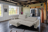 KAWOLA Sofa LAISKA Ecksofa Relaxfunktion teilmotorisch Cord steingrau