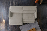KAWOLA Sofa LAISKA Ecksofa Relaxfunktion teilmotorisch Cord steingrau