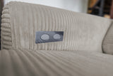 KAWOLA Sofa LAISKA Ecksofa Relaxfunktion teilmotorisch Cord steingrau