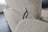 KAWOLA Sofa LAISKA Ecksofa Relaxfunktion teilmotorisch Cord steingrau