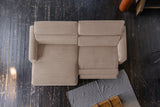 KAWOLA Sofa LAISKA Ecksofa Relaxfunktion teilmotorisch Cord taupe