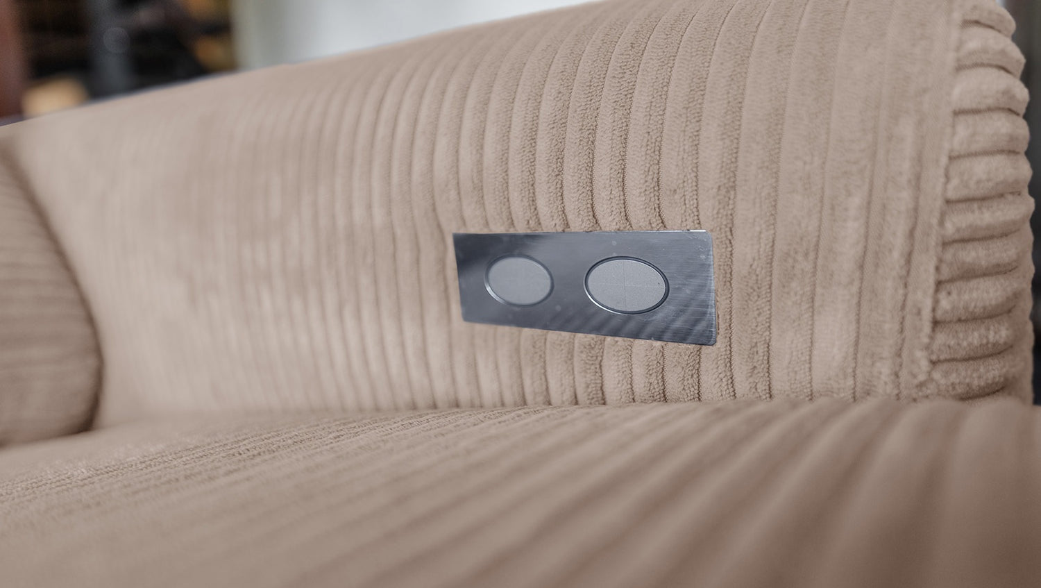 KAWOLA Sofa LAISKA Ecksofa Relaxfunktion teilmotorisch Cord taupe