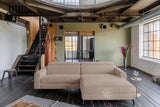 KAWOLA Sofa LAISKA Ecksofa Relaxfunktion teilmotorisch Cord taupe