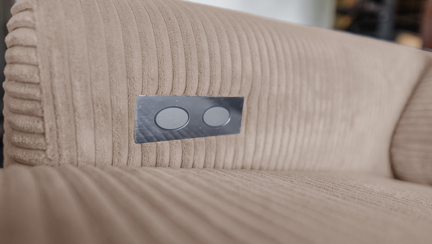 KAWOLA Sofa LAISKA Ecksofa Relaxfunktion teilmotorisch Cord taupe
