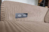 KAWOLA Sofa LAISKA Ecksofa Relaxfunktion teilmotorisch Cord taupe