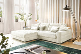 KAWOLA Sofa LANA Ecksofa Cord cremeweiß, Links