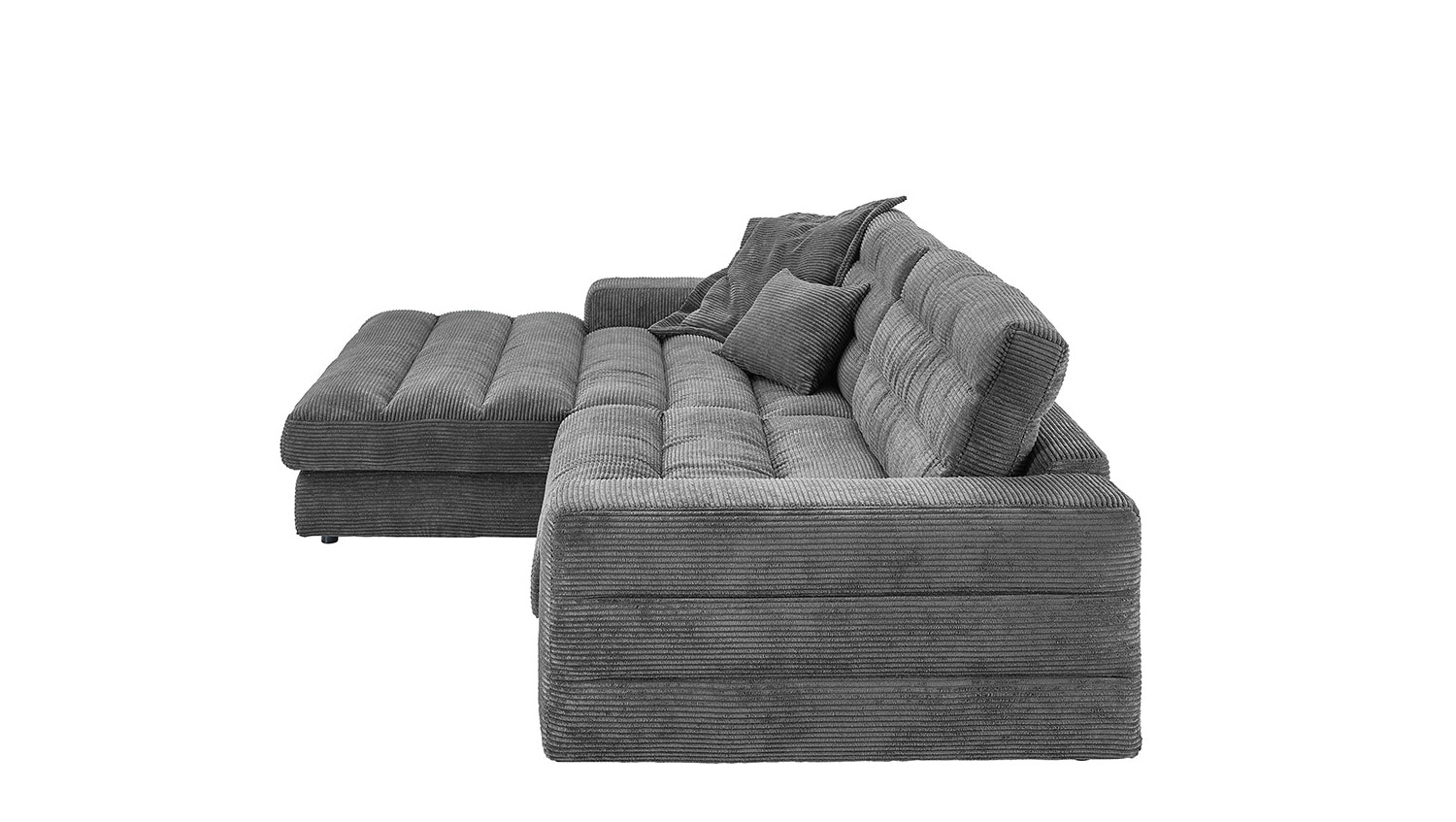 KAWOLA Sofa LANA Ecksofa Cord grau