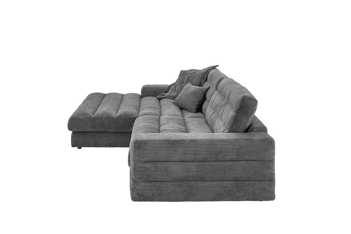 KAWOLA Sofa LANA Ecksofa Cord grau