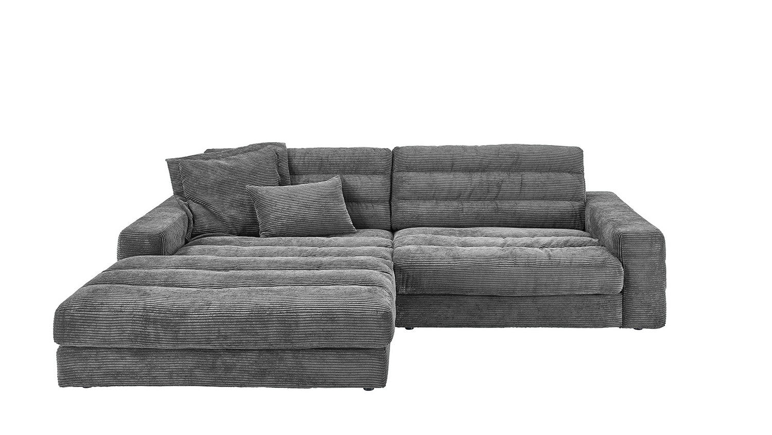 KAWOLA Sofa LANA Ecksofa Cord grau