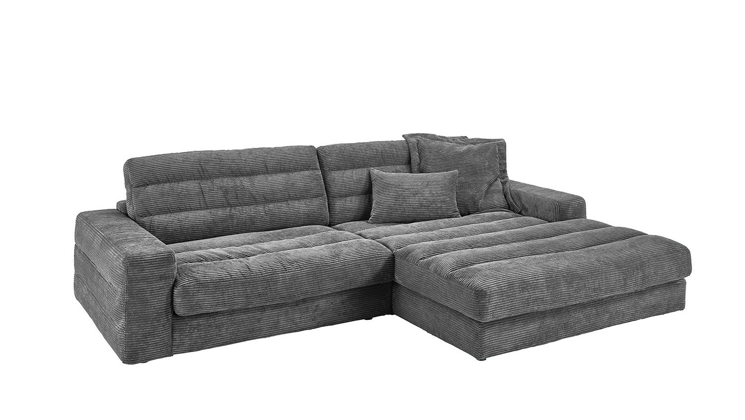 KAWOLA Sofa LANA Ecksofa Cord grau