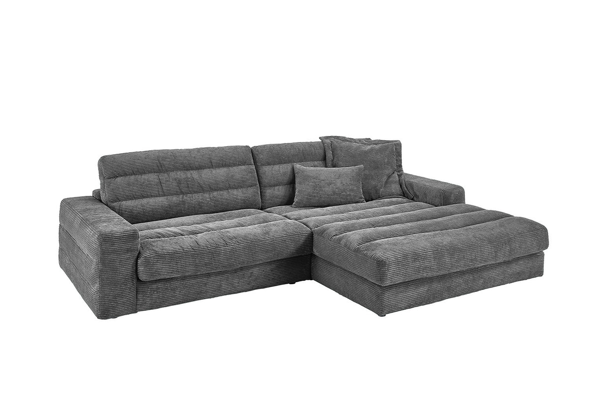 KAWOLA Sofa LANA Ecksofa Cord grau