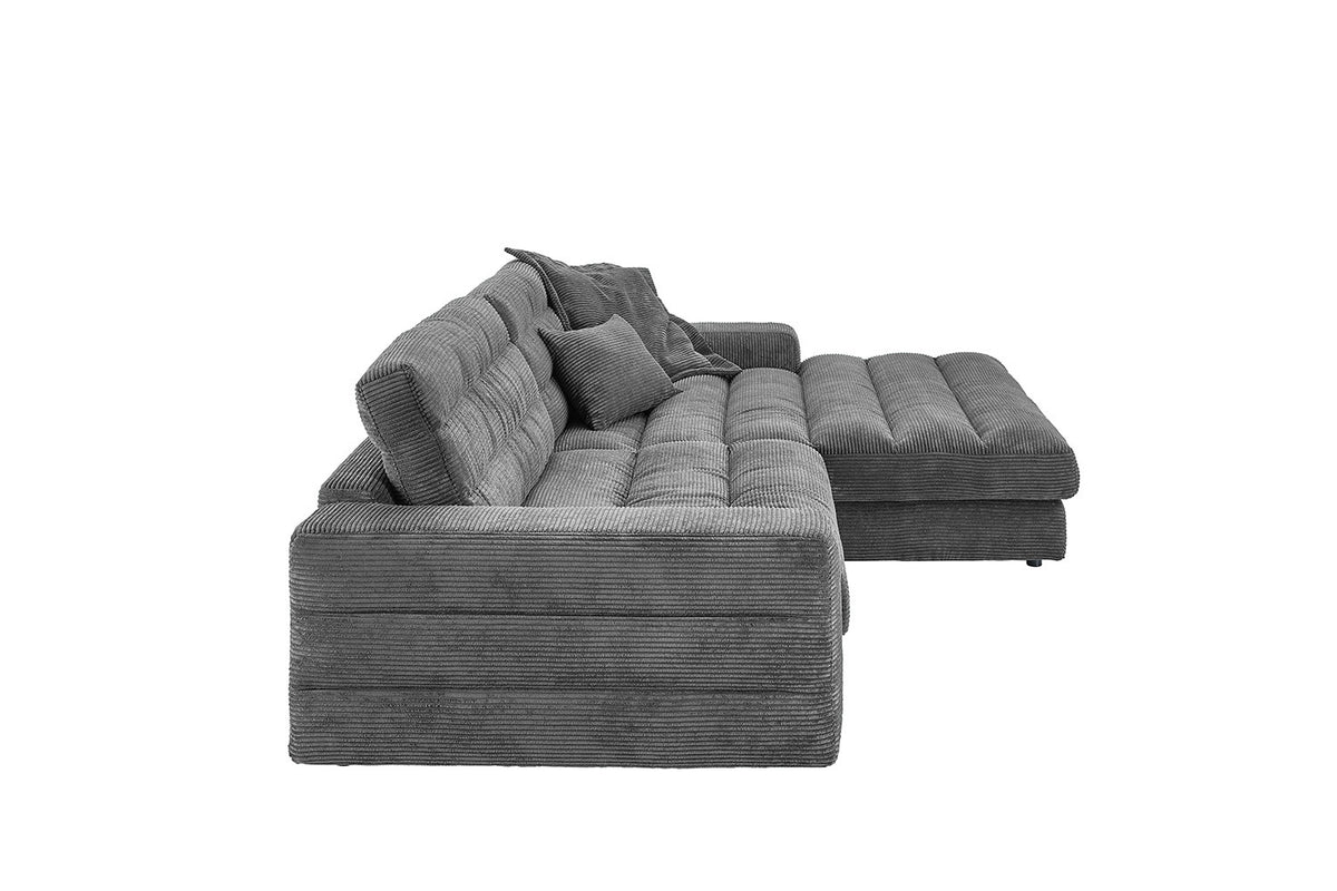 KAWOLA Sofa LANA Ecksofa Cord grau