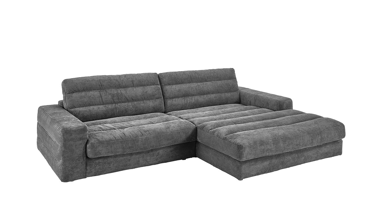 KAWOLA Sofa LANA Ecksofa Cord grau