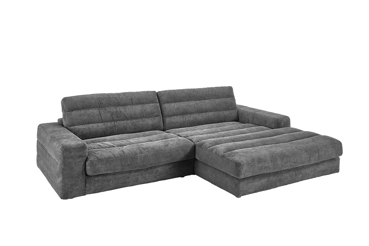 KAWOLA Sofa LANA Ecksofa Cord grau