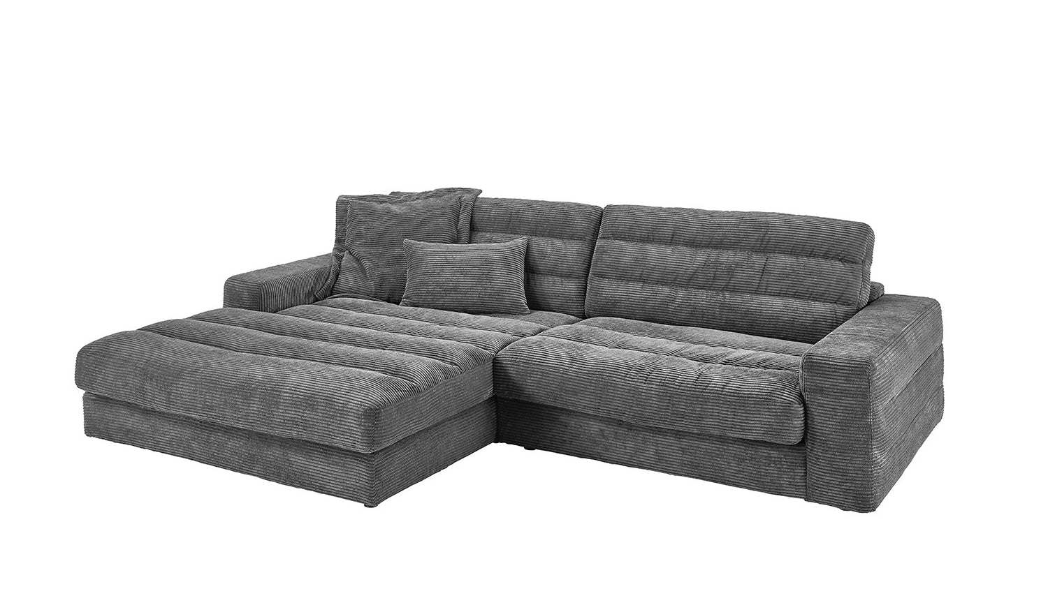 KAWOLA Sofa LANA Ecksofa Cord grau