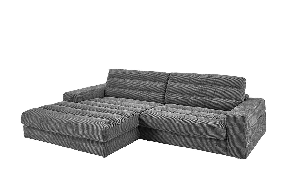 KAWOLA Sofa LANA Ecksofa Cord grau