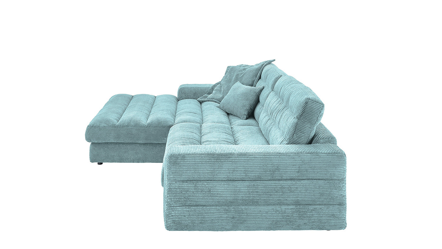 KAWOLA Sofa LANA Ecksofa Cord hellblau