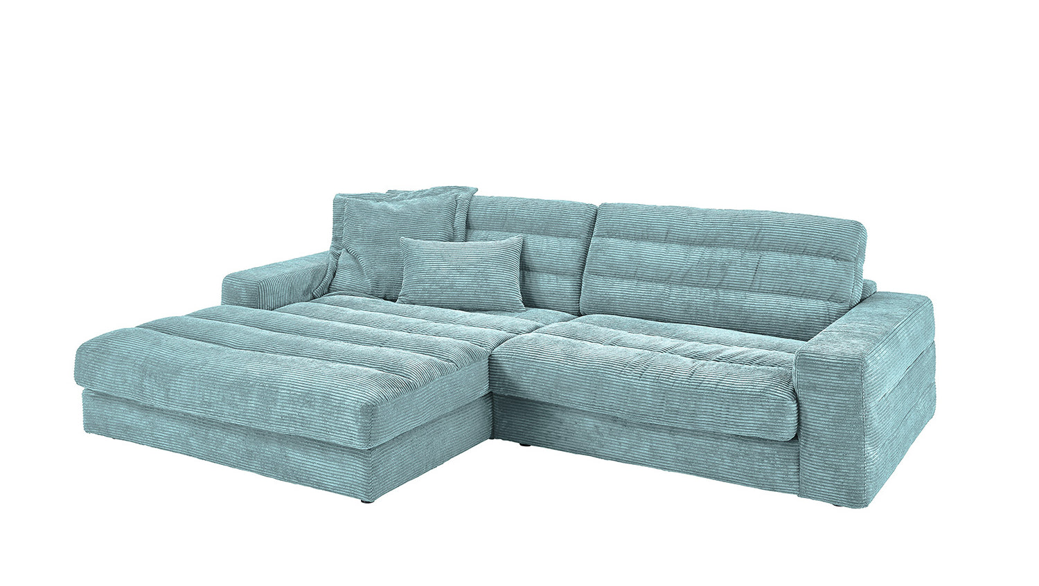 KAWOLA Sofa LANA Ecksofa Cord hellblau