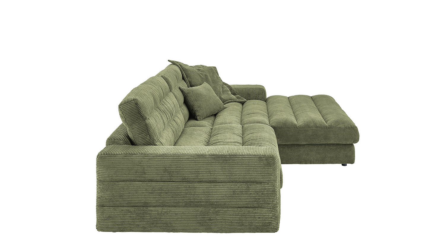 KAWOLA Sofa LANA Ecksofa Cord olivgrün
