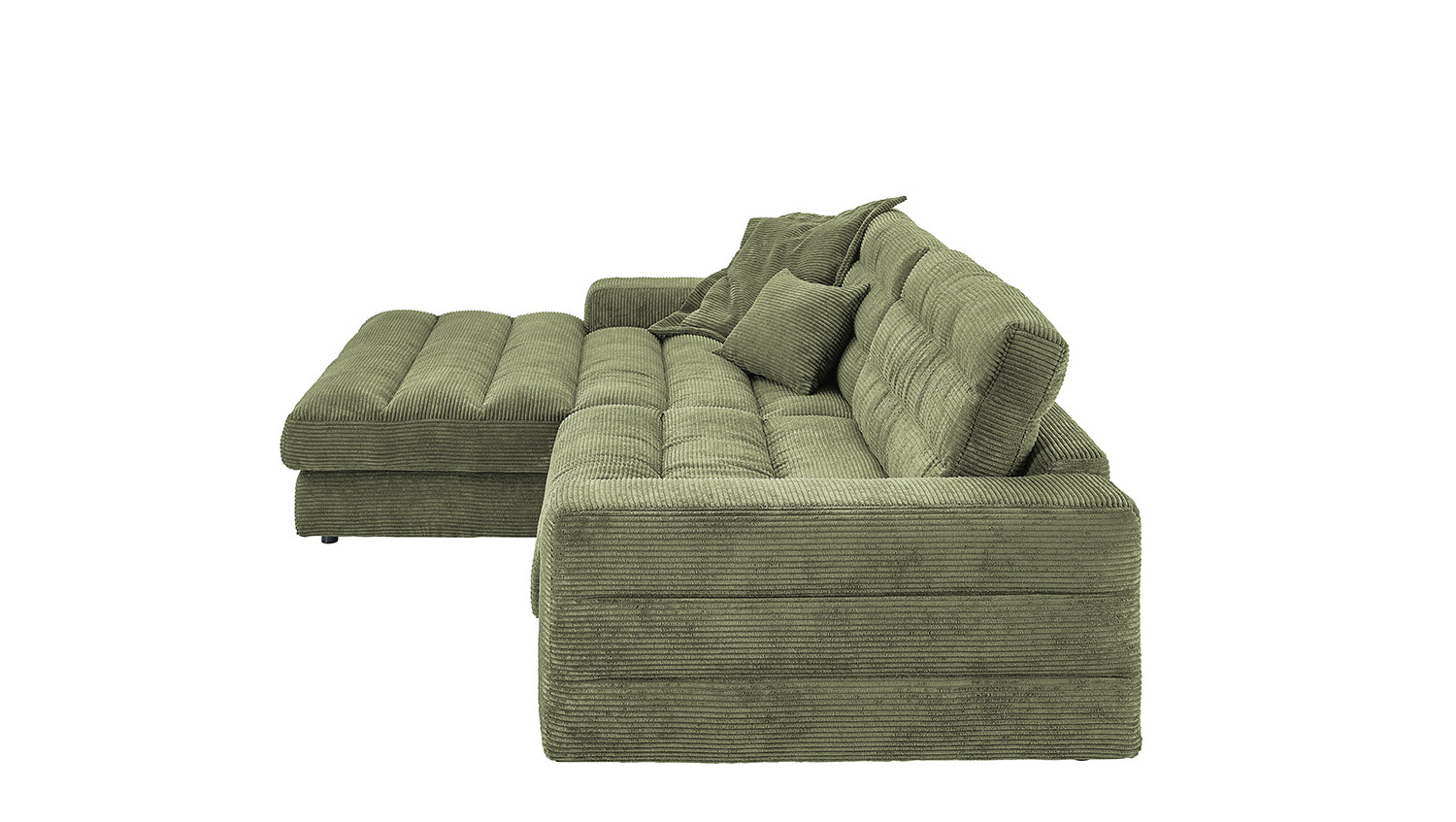 KAWOLA Sofa LANA Ecksofa Cord olivgrün