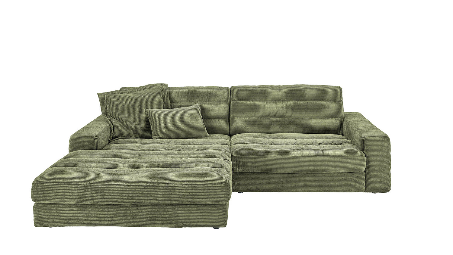 KAWOLA Sofa LANA Ecksofa Cord olivgrün