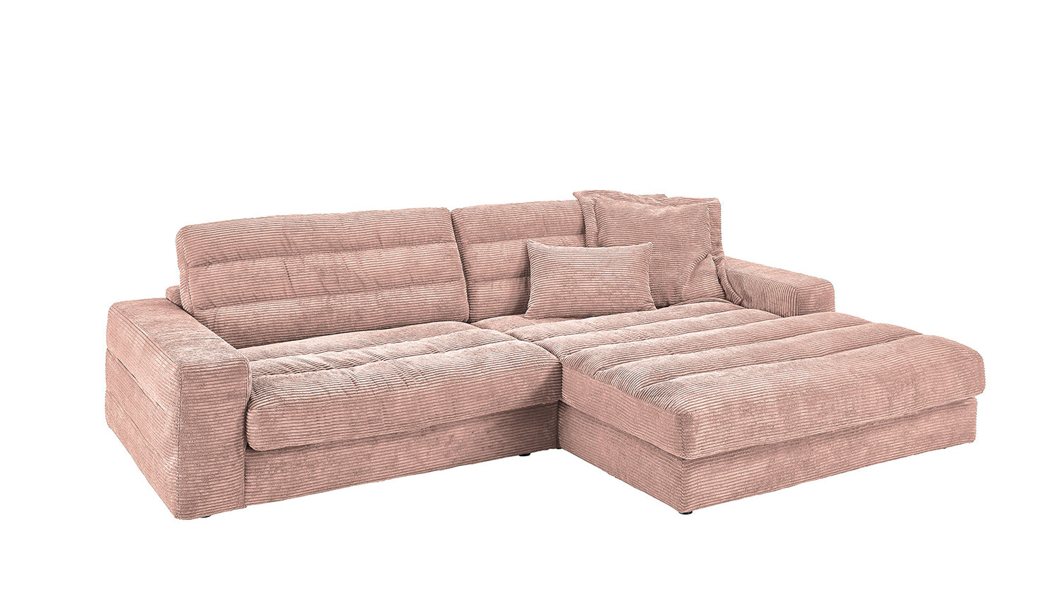 KAWOLA Sofa LANA Ecksofa Cord rosa