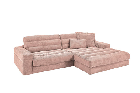 KAWOLA Sofa LANA Ecksofa Cord rosa