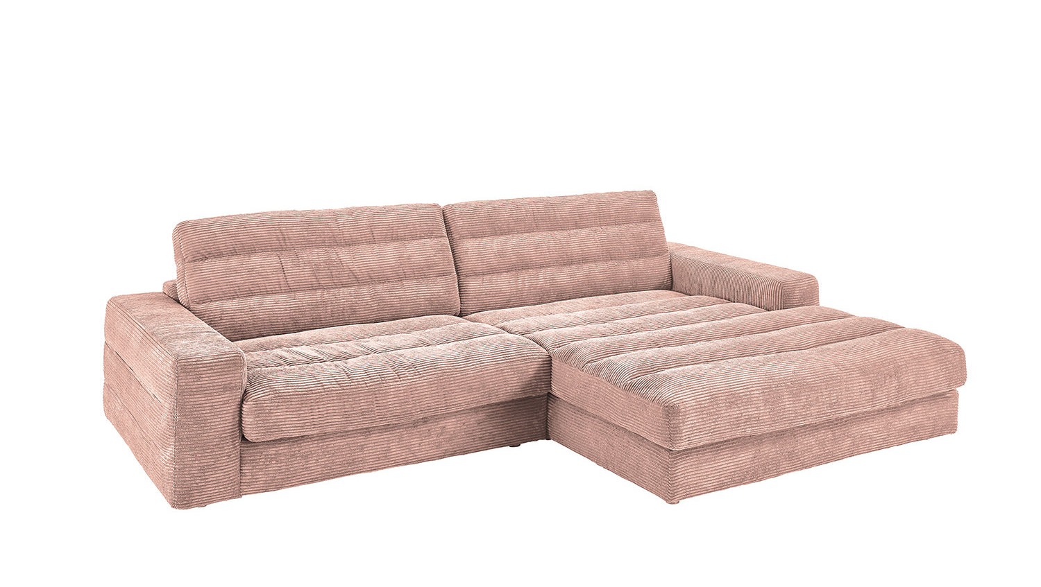 KAWOLA Sofa LANA Ecksofa Cord rosa