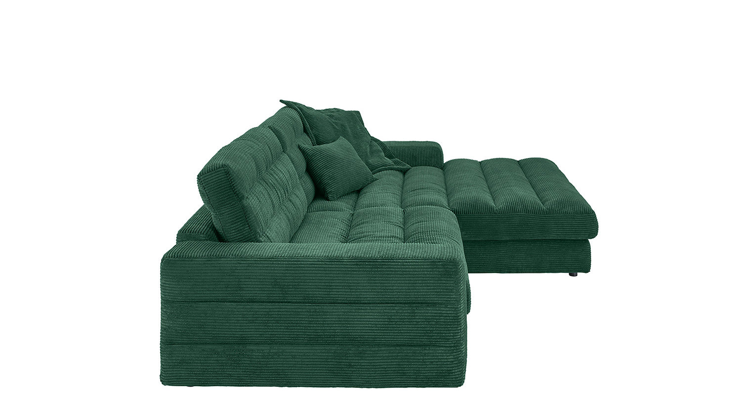 KAWOLA Sofa LANA Ecksofa Cord smaragd