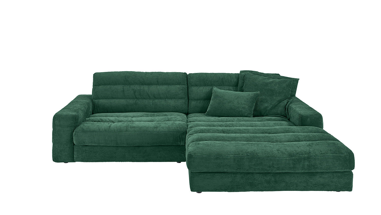 KAWOLA Sofa LANA Ecksofa Cord smaragd