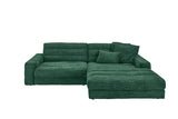 KAWOLA Sofa LANA Ecksofa Cord smaragd