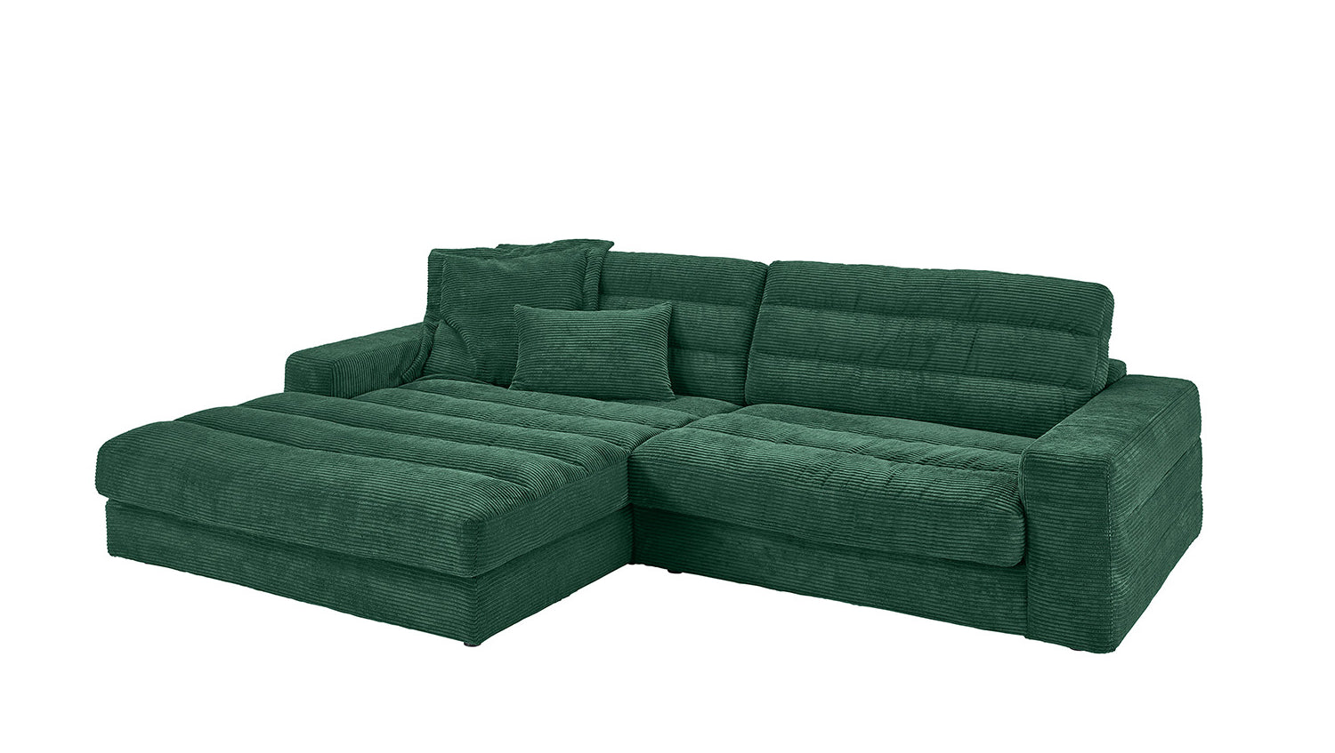 KAWOLA Sofa LANA Ecksofa Cord smaragd