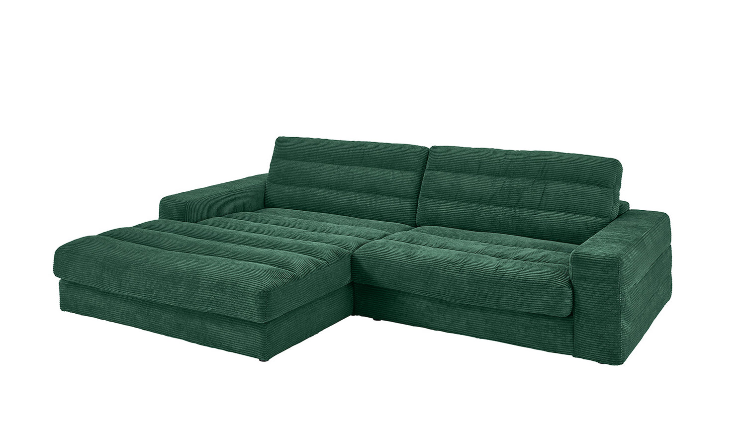 KAWOLA Sofa LANA Ecksofa Cord smaragd