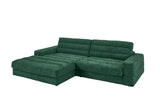 KAWOLA Sofa LANA Ecksofa Cord smaragd