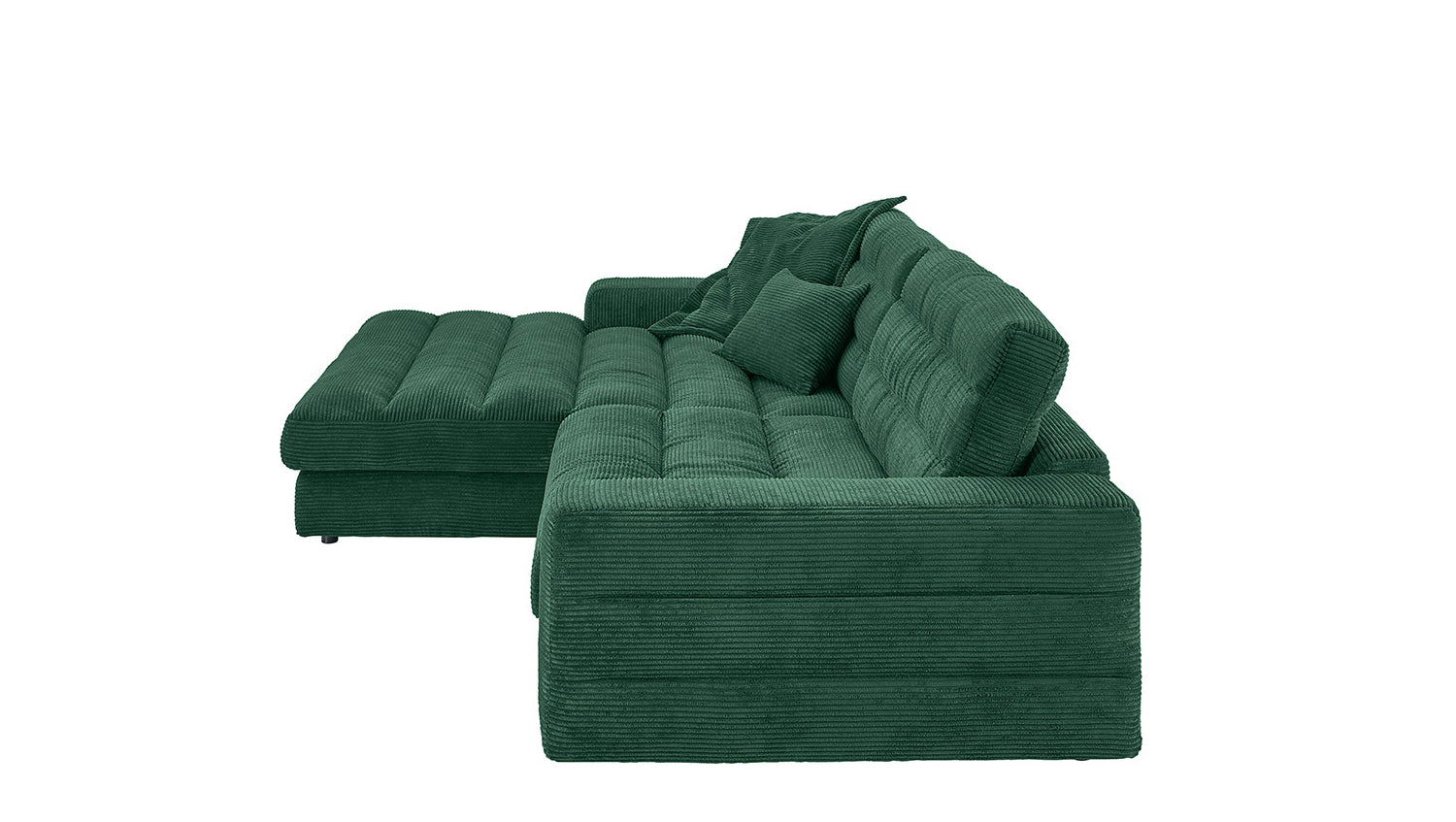 KAWOLA Sofa LANA Ecksofa Cord smaragd
