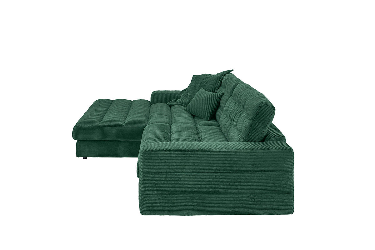 KAWOLA Sofa LANA Ecksofa Cord smaragd