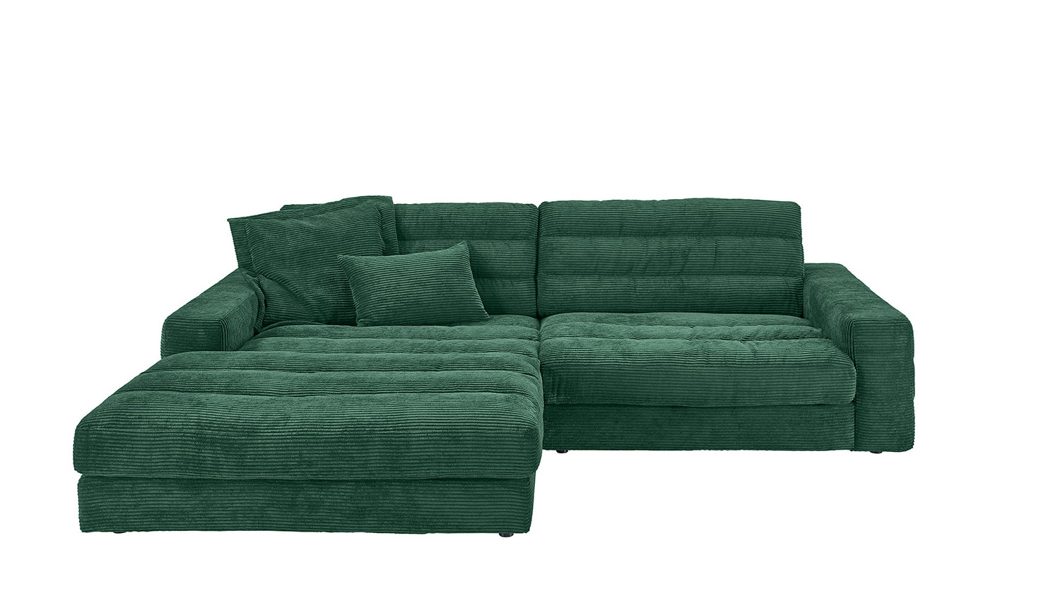 KAWOLA Sofa LANA Ecksofa Cord smaragd