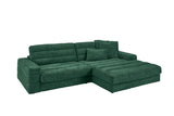 KAWOLA Sofa LANA Ecksofa Cord smaragd