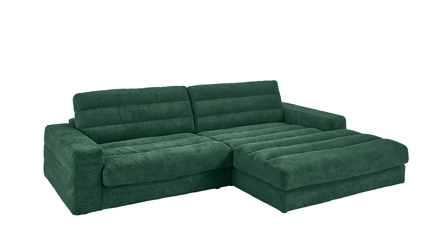 KAWOLA Sofa LANA Ecksofa Cord smaragd