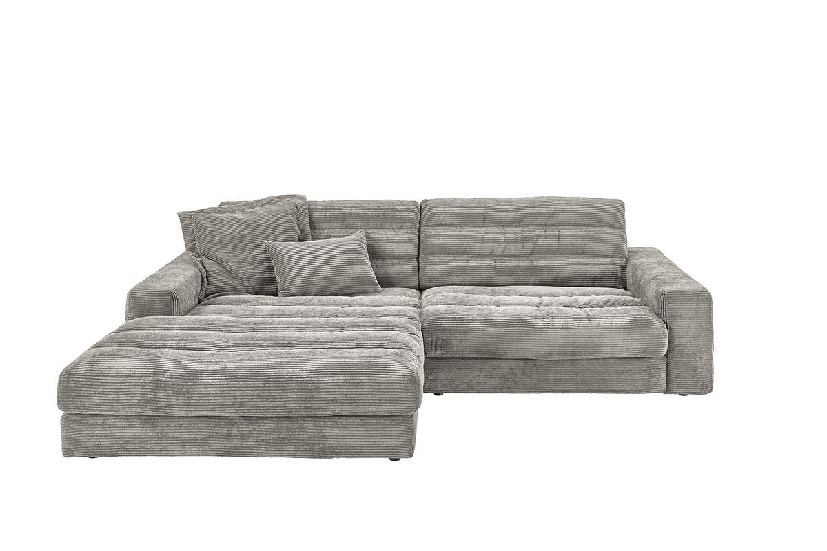 KAWOLA Sofa LANA Ecksofa Cord steingrau