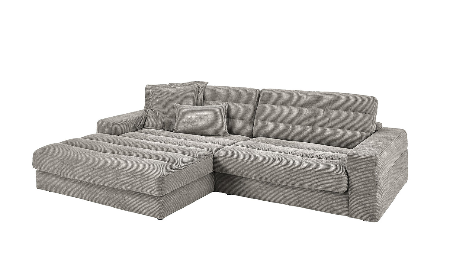 KAWOLA Sofa LANA Ecksofa Cord steingrau