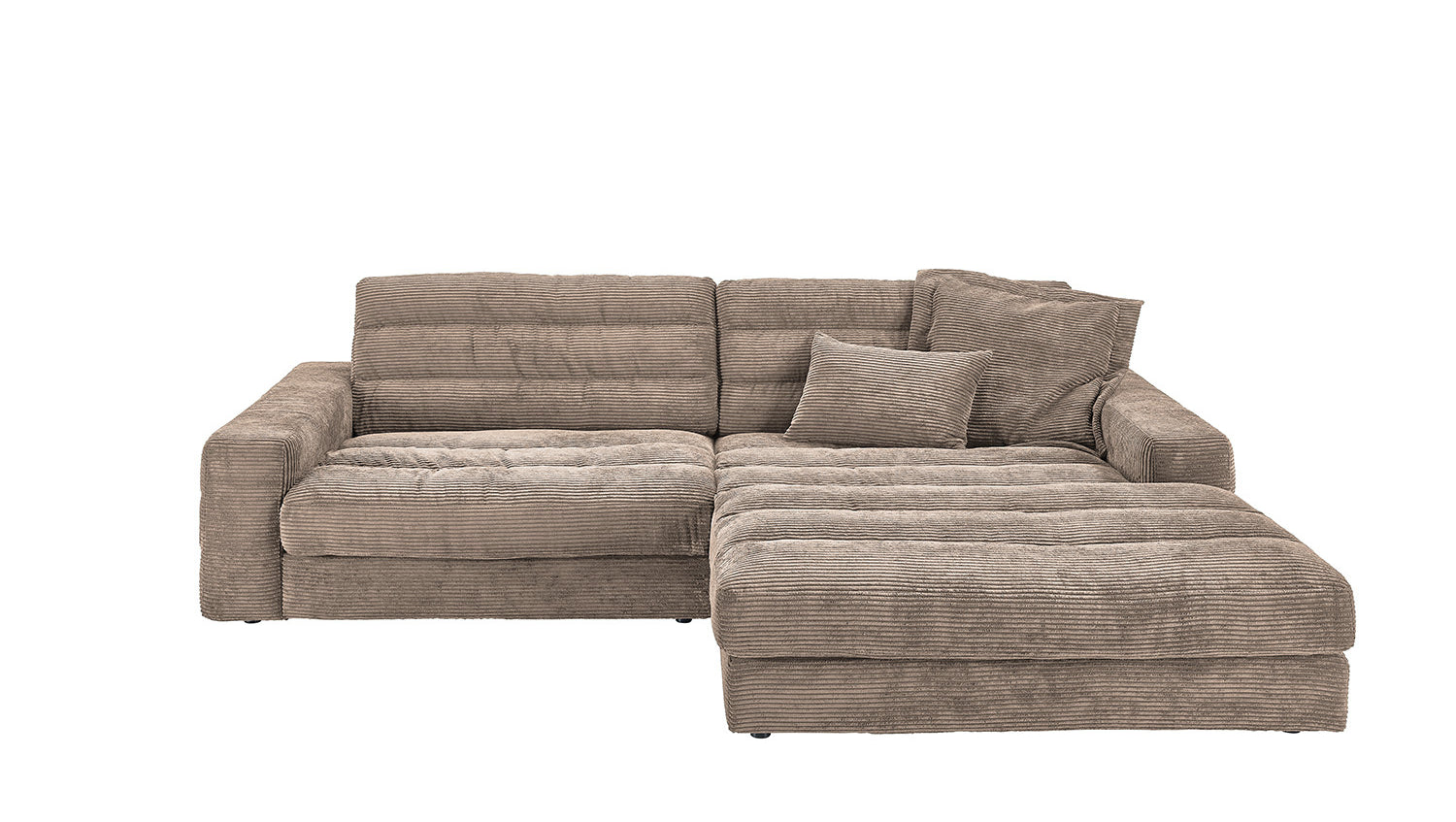 KAWOLA Sofa LANA Ecksofa Cord taupe