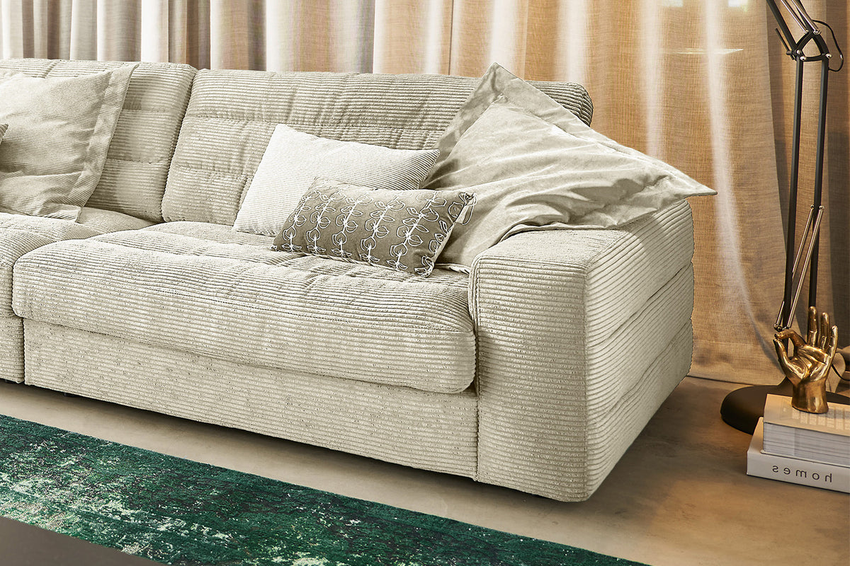 KAWOLA Sofa LANA XL Ecksofa Cord cremeweiß