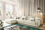 KAWOLA Sofa LANA XL Ecksofa Cord cremeweiß, Links